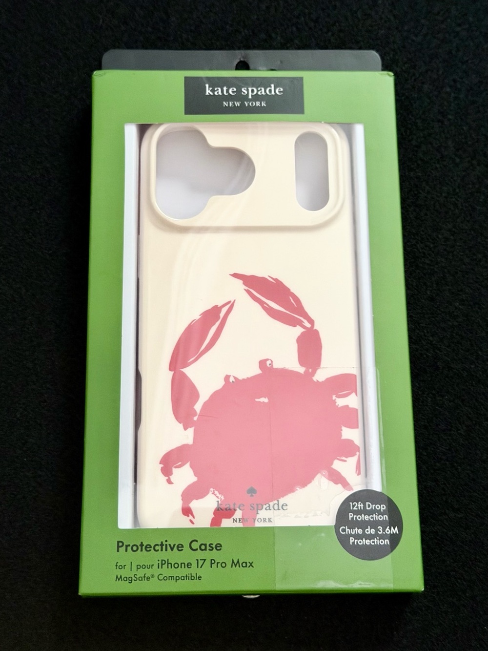 Kate Spade iPhone 17 Pro Max Crab Case MagSafe 12ft Drop Protection NIB